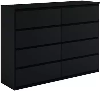 Masseno NUDO Kommode 120x101,5x39cm, 8 Schubladen, schwarz