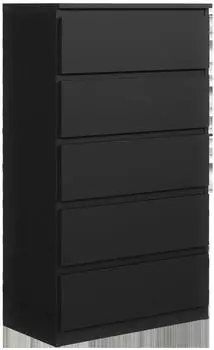 RAUMHIRSCH Kommode 5 Schubladen, schwarz, 70x125x39cm (800001522947)