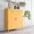 Mid.you Cache Highboard, Metall, gelb, 80x101x40cm