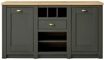 Lomado Cincinnati-61 Sideboard Landhaus grün/Wotaneiche, 145x83x45cm (CINCINNATI-61)