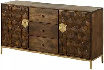 Massivmoebel24 Diamond 222 Sideboard Mangoholz 146x40x77cm braun ge&ouml;lt (09-330-760-1022)