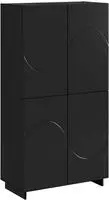 vidaXL Highboard Schwarz 79 x 41 x 151 cm Holzwerkstoff