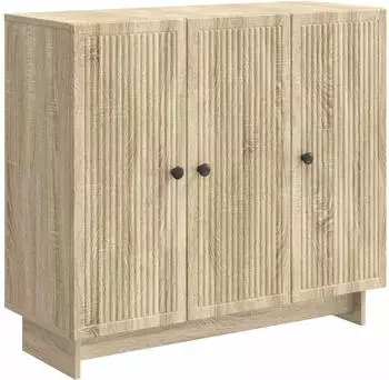 vidaXL Sideboard Sonoma-Eiche, Holzwerkstoff, 89x34,5x80cm