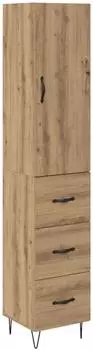 vidaXL Highboard Artisan-Eiche 34,5x34x90cm Holzwerkstoff 2-t&uuml;rig