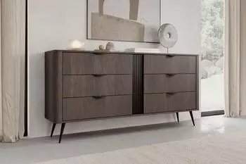 Selsey Veris Kommode mit 6 Schubladen, Dunin-Eiche, 163cm