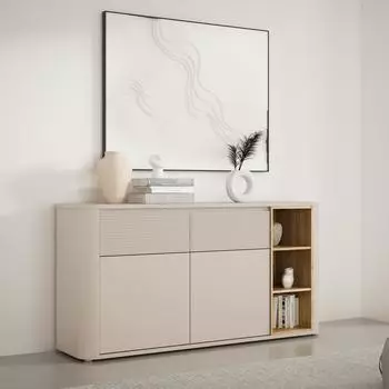 Forte BREATHTAKER Sideboard 2-t&uuml;rig, 2 Schubladen, beige, 160cm (67799600-0)
