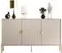 Lookway Dalia 3D Kommode mit Riffel-Front, 3-türig, 154x84x49cm, Kaschmir/Gold (800001807906)