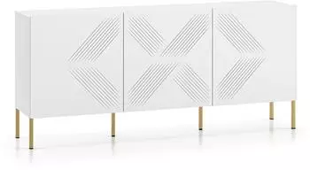 Feldmann-Wohnen Clearing Sideboard weiß/gold, 170x37x77cm