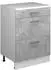 VICCO Rion Erweiterungskommode 3 Schubladen, beton/weiß, 60x83,8x46cm (60784)