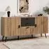 Stilvora Sideboard mit 3 Türen, 2 Schubladen, MDF, 140x35x67cm