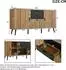 Stilvora Sideboard mit 3 Türen, 2 Schubladen, MDF, 140x35x67cm