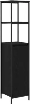 vidaXL Badschrank mit Regalen schwarz Eichen-Optik 36x35x165cm (861907)