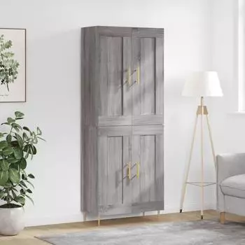 vidaXL Highboard grau Sonoma 69,5x34x180 cm Holzwerkstoff (3199679)
