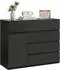 Woltu Kommode 5 Schubladen 1 Tür 100x80x40cm schwarz (W0ITT7232)
