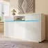 Stilvora Sideboard weiß mit LED, 2 Schubladen, 3 Türen, 140×40×85cm (KABMTS7LUB0EJ)