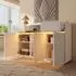 Stilvora Sideboard weiß mit LED, 2 Schubladen, 3 Türen, 140×40×85cm (KABMTS7LUB0EJ)