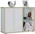 VCM Salia Sideboard mit Drehtüren und Glasboden, 100cm, weiß