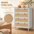 HomCom Kommode 4 Schubladen Rattan-Optik salbeigrün, 80x40x109,2cm