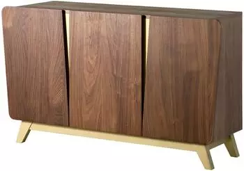 Massivmoebel24 Sideboard Butterfly 108 Nussbaum-Echtholzfurnier braun lackiert 150x45x85cm (48-312-487-1008)