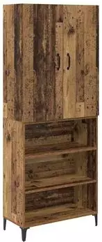 vidaXL Highboard Holzwerkstoff Altholz-Optik 69,5x34x180cm