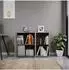 VCM Salia Sideboard mit Drehtüren und Glasboden, 100cm, anthrazit