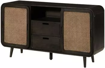 Massivmoebel24 Valencia 218 Sideboard Mango Massivholz dunkelgrau 150x40x80cm (09-312-504-2018)
