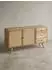 KADIMA DESIGN Sideboard Mango Massivholz/Rattan, 140x75x40cm, 3 Schubladen, 2 Türen