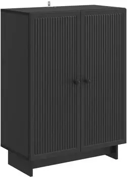vidaXL Sideboard Holzwerkstoff, schwarz, 66x34,5x90cm