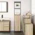 vidaXL Badschrank mit Regalen Sonoma-Eiche 36x35x165cm