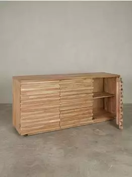 KADIMA DESIGN Sideboard Akazie Massivholz Baumkante 160x75x43cm