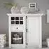Lomado WINGST-61 Highboard Landhaus-Stil, Pinie weiß, mit Flaschenregal 105x100x45cm (LA61-6PPX2041)
