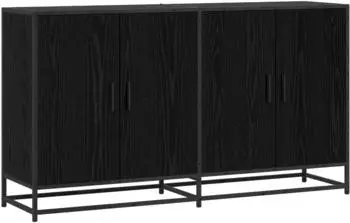 vidaXL Sideboard Holzwerkstoff schwarz Eichen-Optik 134x35x76cm