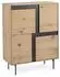 Bizzotto Stanwood Highboard Eichenholz mit Metalleinsätzen, 90x40x120cm