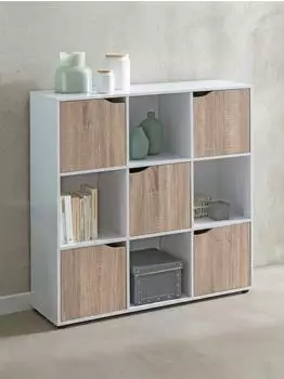 KADIMA DESIGN MASSA Sideboard 9 F&auml;cher, 5 T&uuml;ren, Sonoma, 89x91x29cm