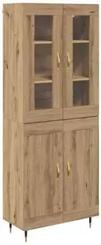 vidaXL Highboard 2-tlg. Artisan-Eiche Holzwerkstoff (69,5 x 34 x 180 cm)