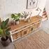Massivmoebel24 Railway 592 Sideboard Mangoholz weiß lackiert 220x45x90cm (09-312-772-4092)