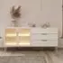 Selsey Lumi Sideboard 2 Glastüren, 3 Schubladen, LED, kaschmirgrau, 181cm