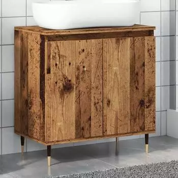 vidaXL Badschrank Altholz-Optik 58x33x60cm Holzwerkstoff (857214)