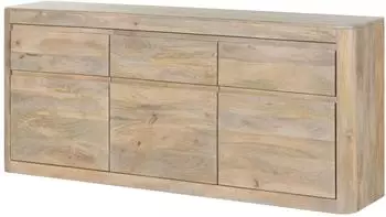Massivmoebel24 Toronto 301 Sideboard Mango massiv weiß lackiert 185x40x80cm (09-312-665-2001)