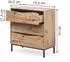 VICCO Elvano Kommode 3 Schubladen, eiche/schwarz, 79,2x85cm (61289)