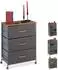 Relaxdays Schubladenschrank mit Rollen, 3 Stoffschubladen, Holzoptik, 74,5x58x30cm, grau (10026619_469)