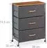 Relaxdays Schubladenschrank mit Rollen, 3 Stoffschubladen, Holzoptik, 74,5x58x30cm, grau (10026619_469)