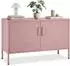 TecTake Sideboard Baker Stahl, verstellbarer Boden, rosa (Baker)