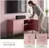 TecTake Sideboard Baker Stahl, verstellbarer Boden, rosa (Baker)