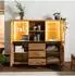 Massivmoebel24 Montreux Lux Highboard Wildeiche/Zerreiche 160x47x145cm natur geölt (48-310-119-1005)