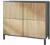 Vladon Rova V3 Kommode 4 Push-to-Open Türen, anthrazit matt/Eiche Natur, 92,5x83,5x35cm (50028986)