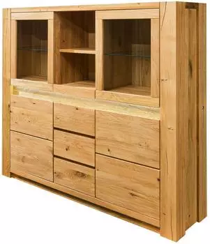 Massivmoebel24 Kent 105 Highboard Wildeiche, natur geölt, 163x40x142cm (48-310-484-0005)