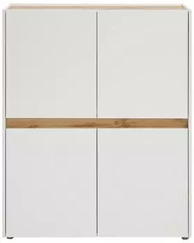 Lomado CRISP-61 Highboard weiß mit Wotan Eiche, 100x120x40 cm (CRISP-61)