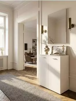 KADIMA DESIGN Kommode mit 2 T&uuml;ren, wei&szlig; matt, 71x104x35cm