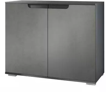 Vladon Sylt V3 Kommode 2 T&uuml;ren, Anthrazit matt / Beton Dunkel Optik, 92,5x75,5x35cm (50029078)